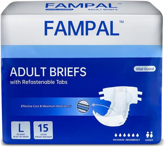 FAMPAL Adult Diapers - Maximum Absorbency & Odor Control!