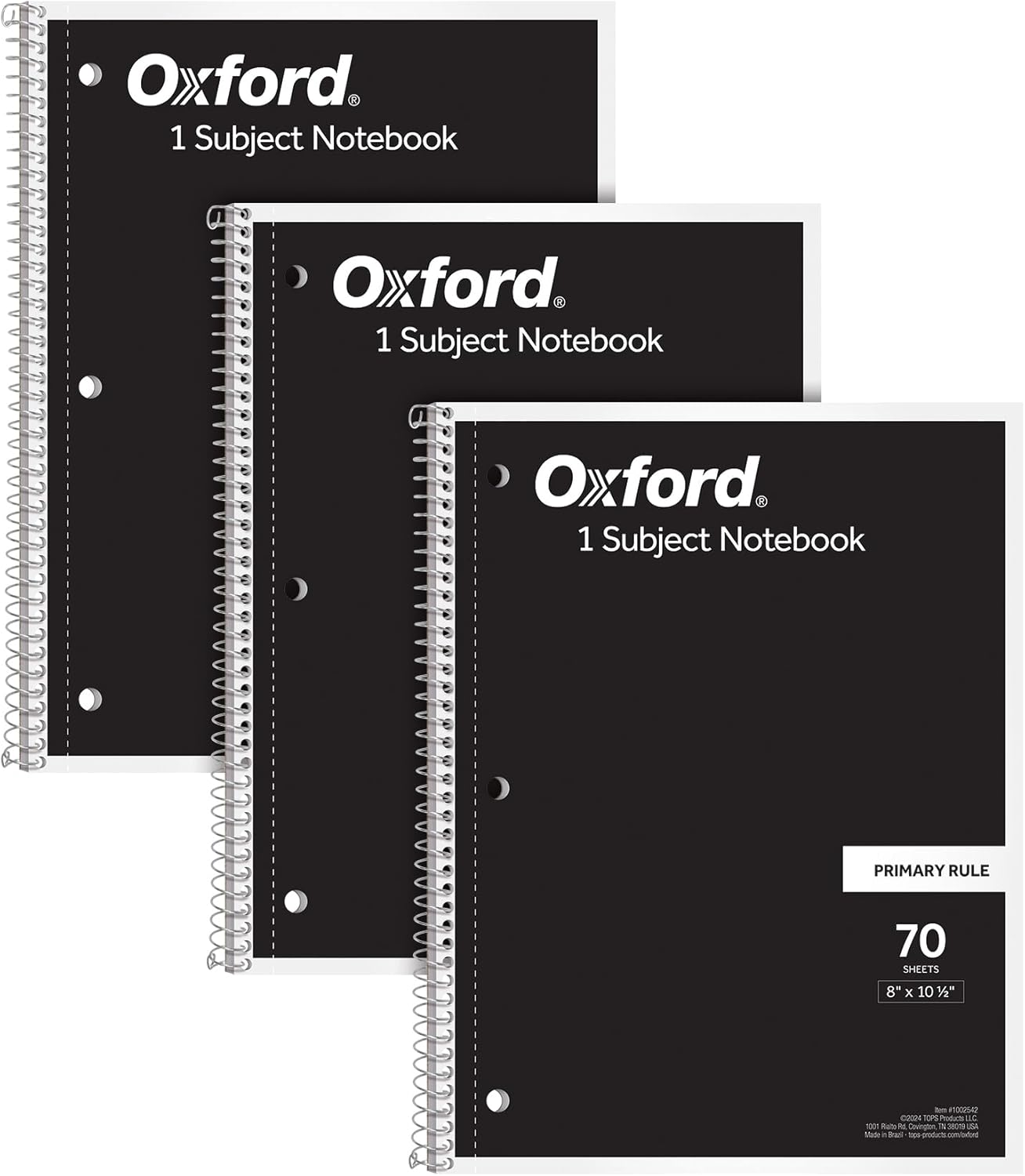 3-Pack Oxford Kids Drawing Notebooks, Pre-K to Grade 2 Practice, 70 Sheets, 8x10.5