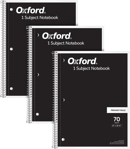 3-Pack Oxford Kids Drawing Notebooks, Pre-K to Grade 2 Practice, 70 Sheets, 8x10.5