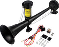 12V 150DB Car Air Horns 18in Single Trumpet (BLACK) - Powerful Alert