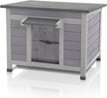 Outdoor Cat House Wooden Rabbit Hutch - Weatherproof Shelter