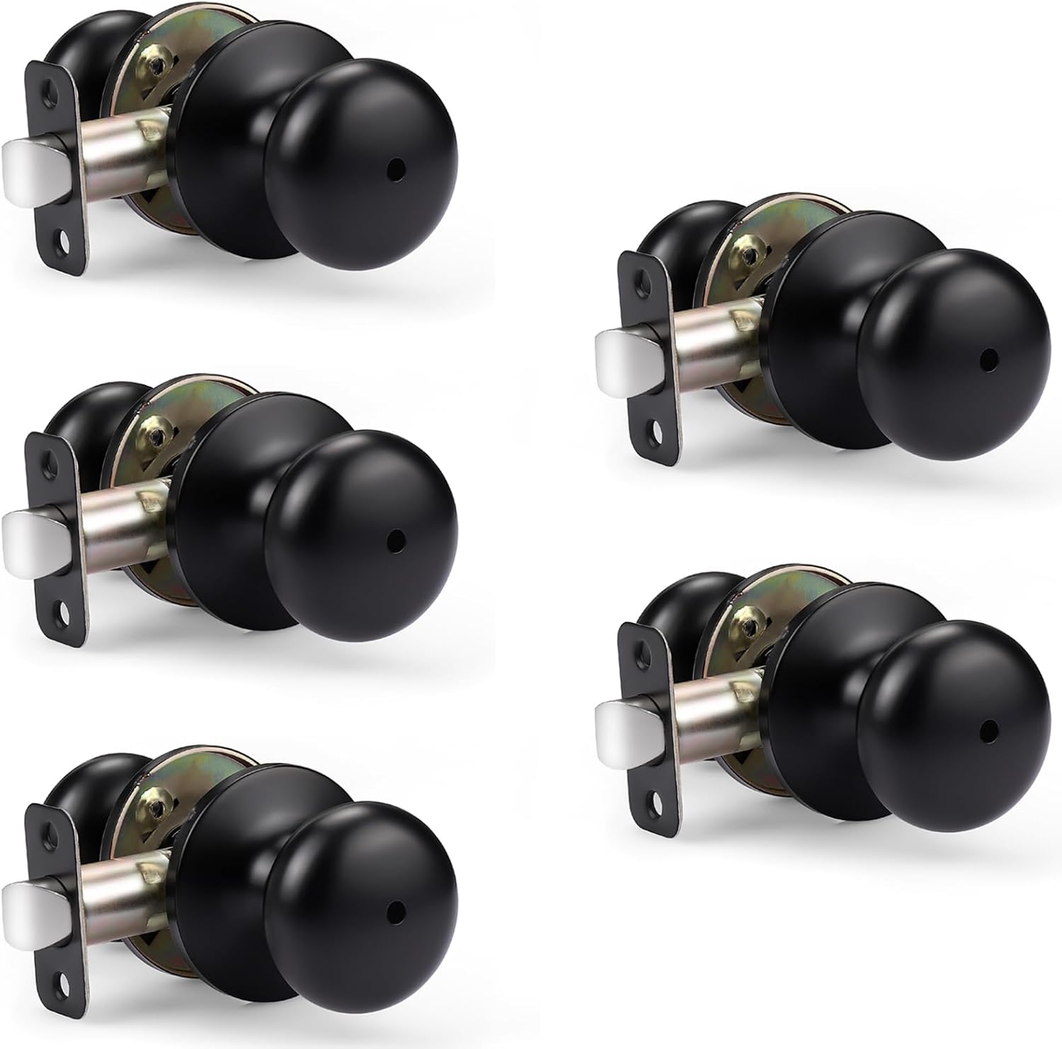 KNOBWELL 5 Pack Privacy Door Knob for Stylish Interior Spaces