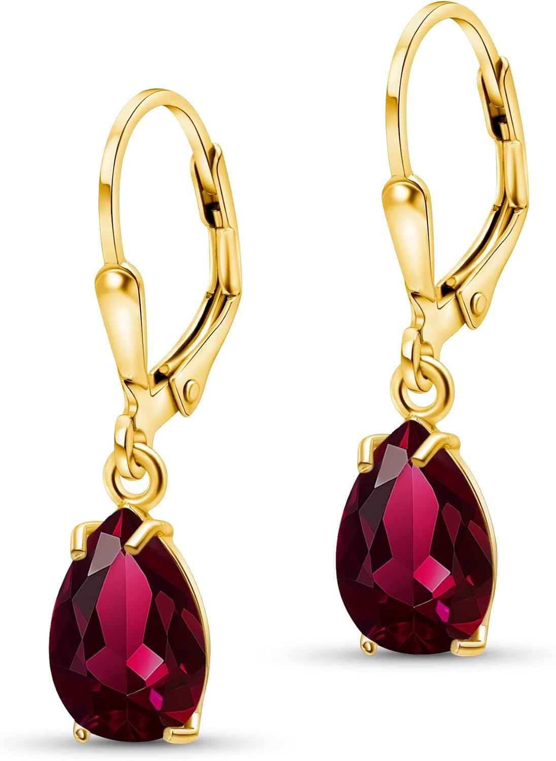 14K Gold Plated Gemstone Teardrop Earrings for Women Gift