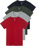 Women's Classic-Fit Cotton V-Neck T-Shirt 4 Pack - Comfortable Shoes