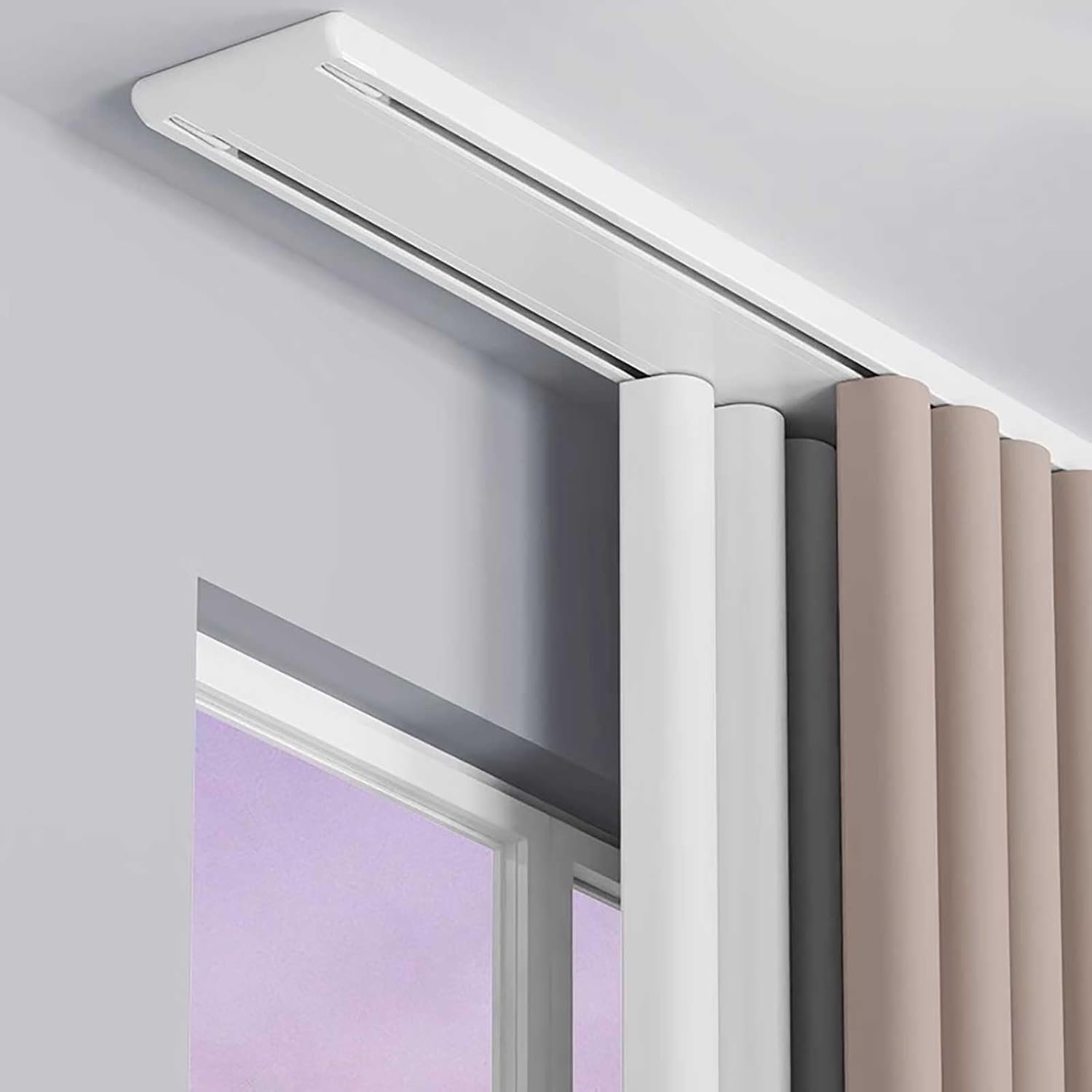 Silent Heavy Duty Curtain Track - Easy Install, 6.9ft