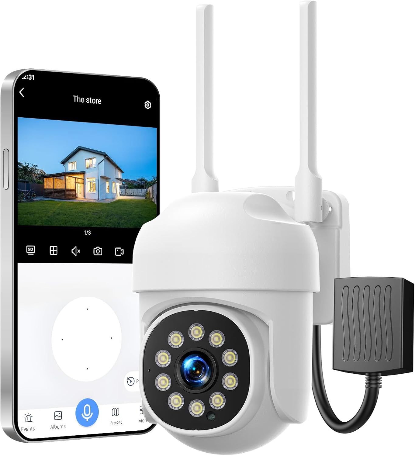 Wireless Outdoor Security Cameras with 360 Coverage and AI Detection