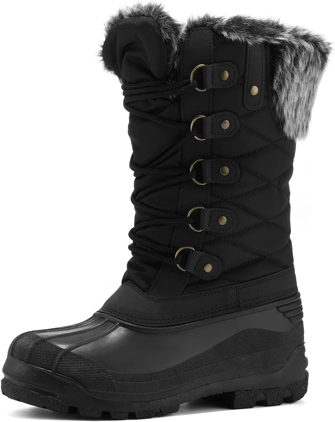 mysoft Women's Snow Boots: Warm Insulated Faux Fur Lined Style
