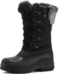 Mysoft Women's Insulated Snow Boots with Faux Fur Lining for Warmth