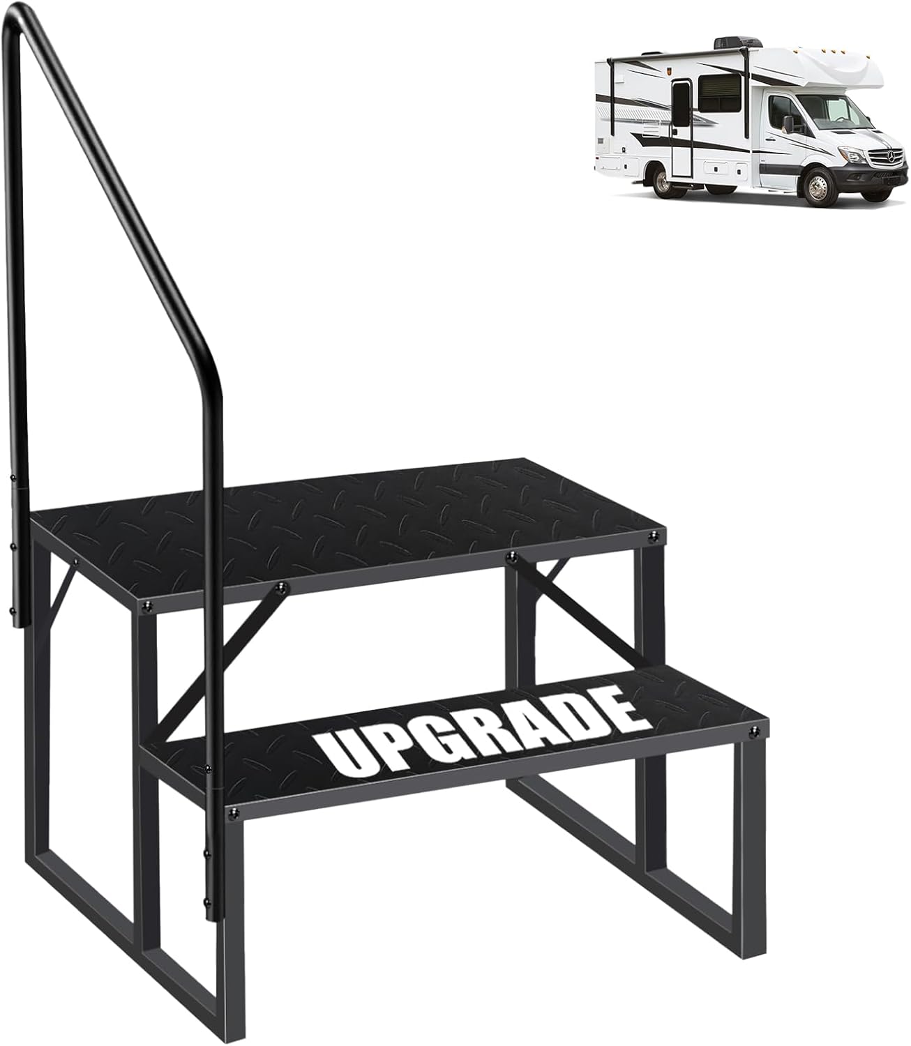 RV Steps with Handrail for Safe Access to Hot Tubs and Trailers