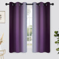 Yakamok Light Blocking Ombre Curtains Greyish White to Purple - Room