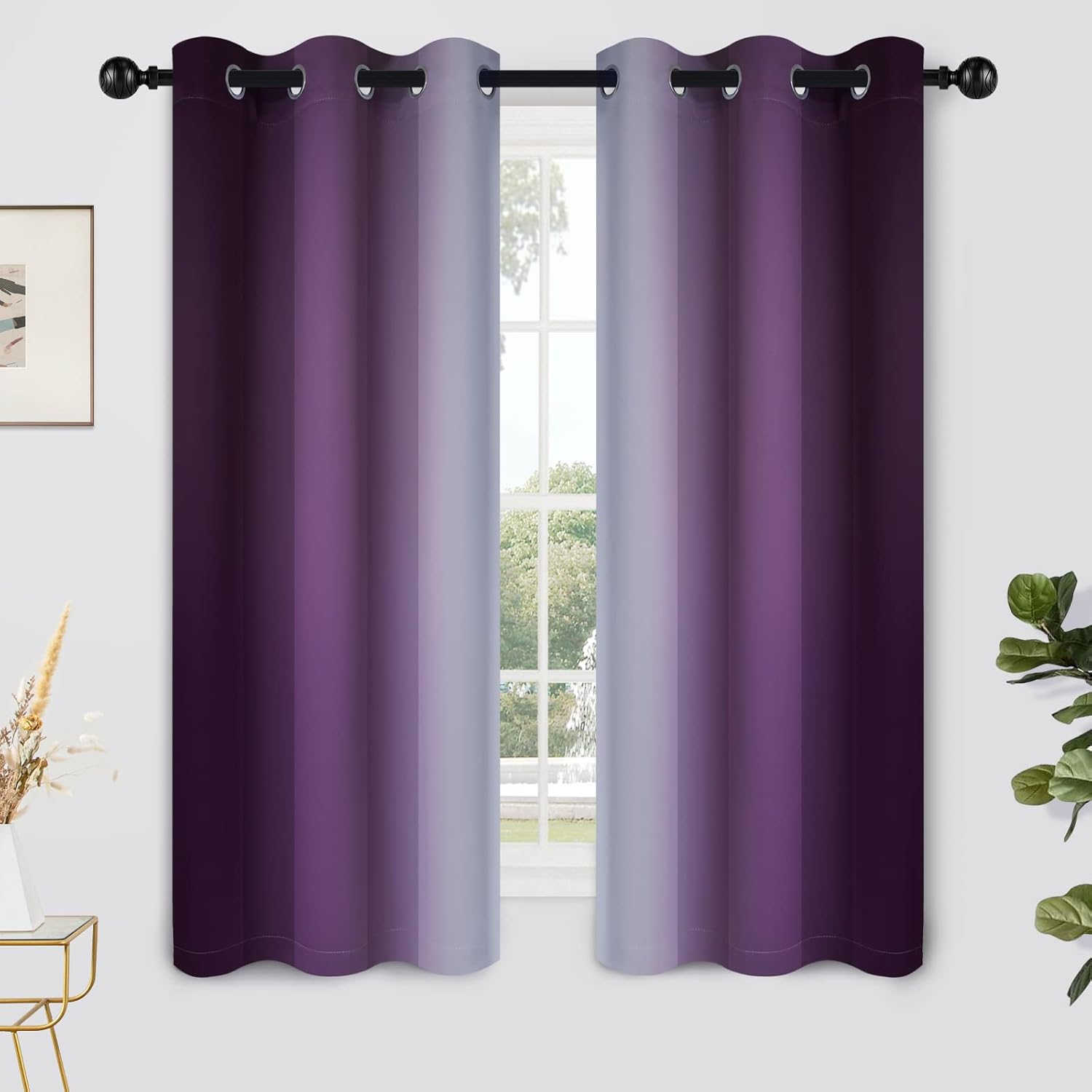 Yakamok Light Blocking Ombre Curtains for Elegant Bedrooms