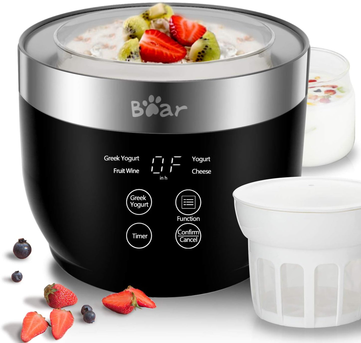 Automatic Greek Yogurt Maker with Timer & Strainer