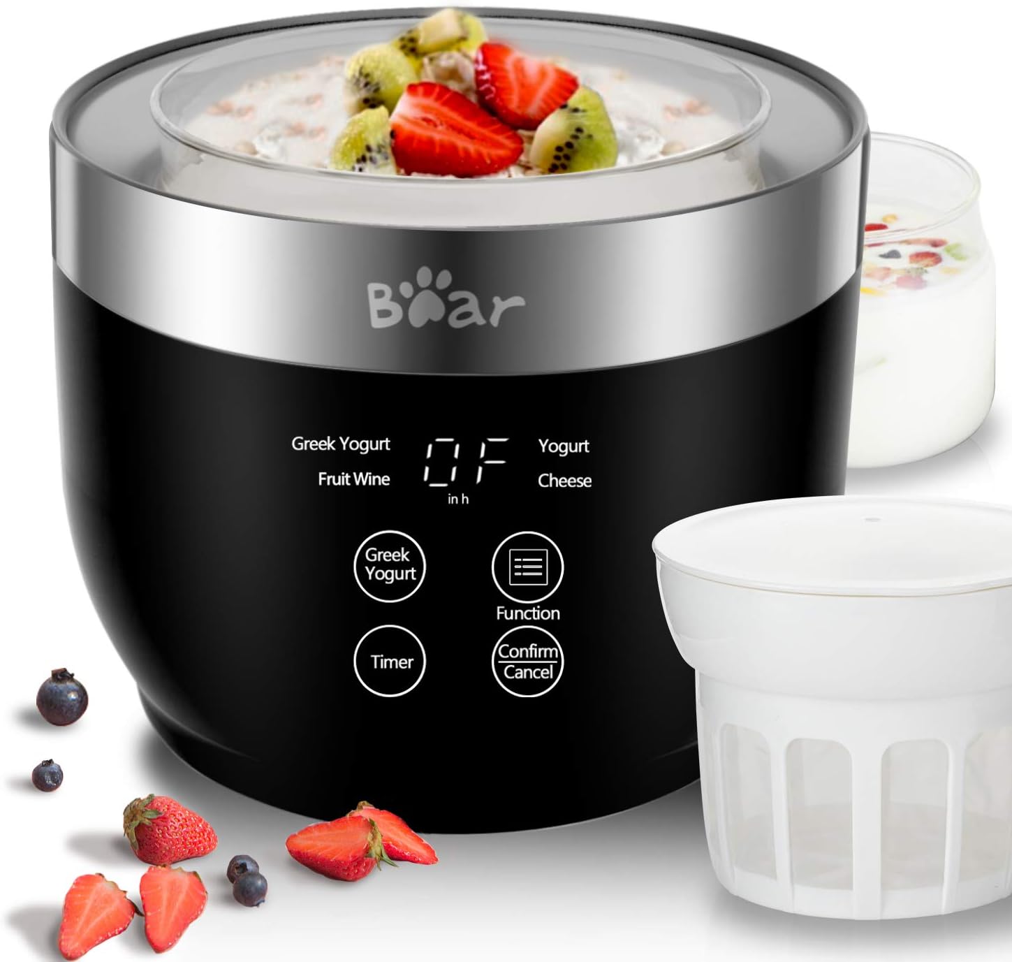 Automatic Greek Yogurt Maker with Timer & Strainer