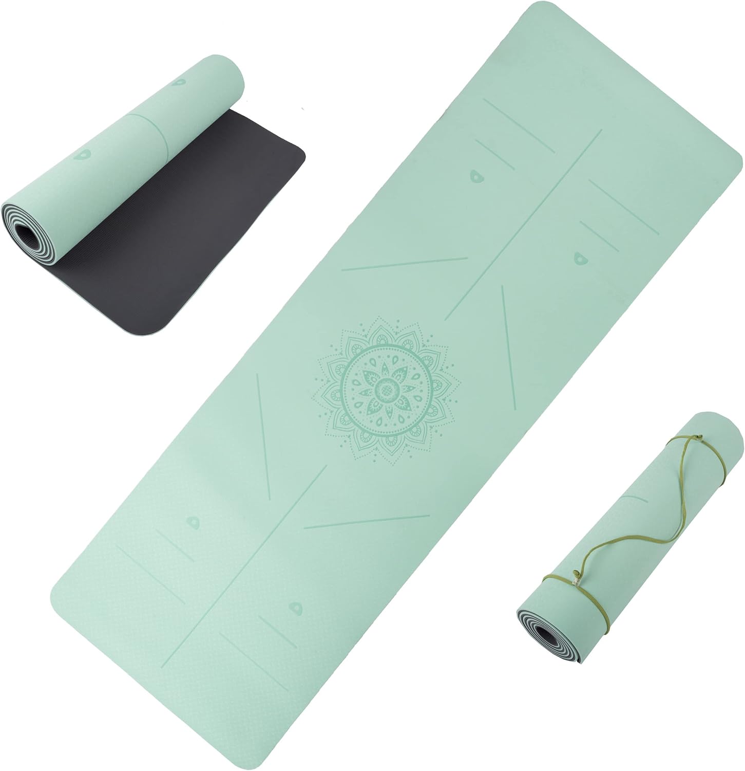 Wakeman Non-Slip Yoga Mat with Alignment Marks