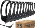 Classroom Headphones Bulk 25 Pack - Sturdy Wired 3.5mm Set