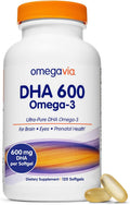 Omega 3 DHA Supplements for Brain and Eyes - 600 mg Softgels