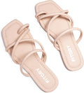 FITORY Women's Slide Sandals with Toe Ring and Cross Strap - Flat