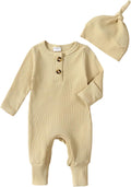 Cute Ribbed Knit Baby Romper Set - Unisex