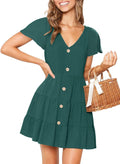 Women's Sleeveless V Neck A-Line T-Shirt Dress with Pockets - Casual