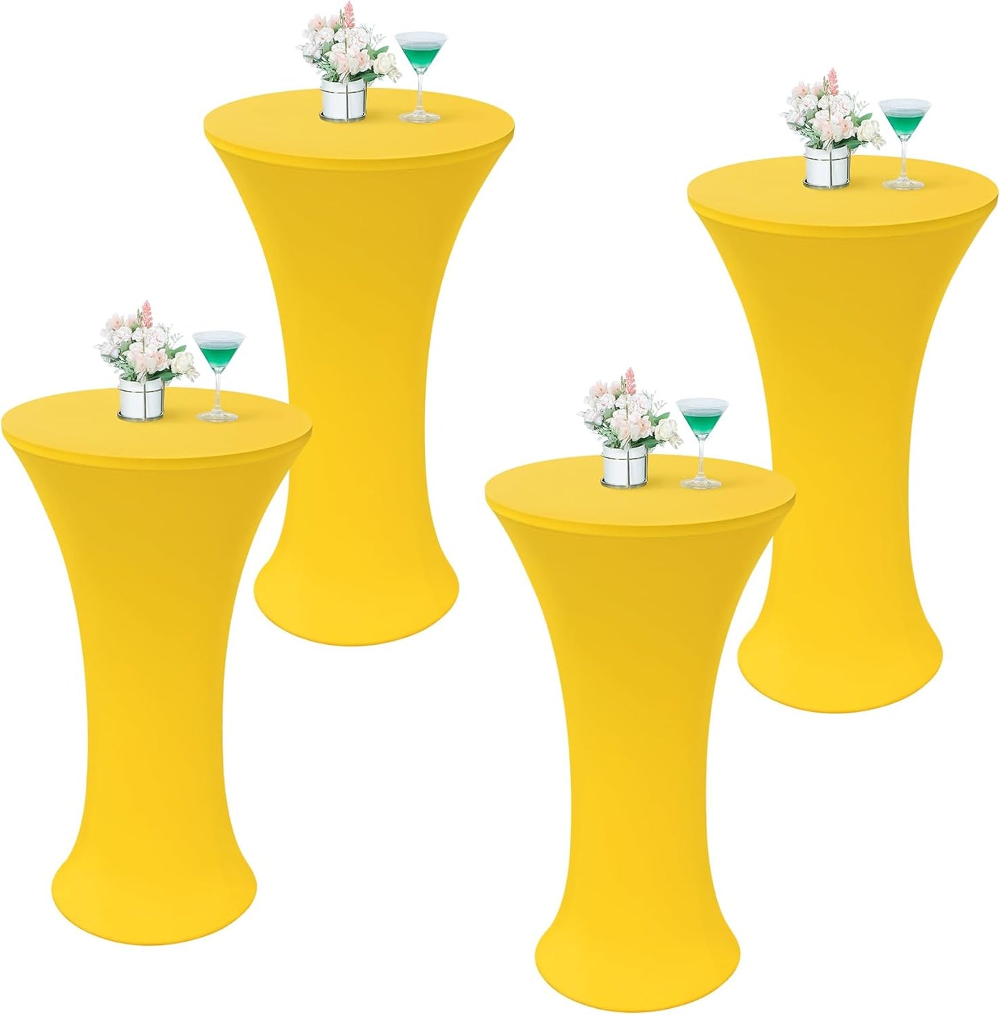 Wolkemer 4PCS Gold Round Cocktail Tablecloth for Events