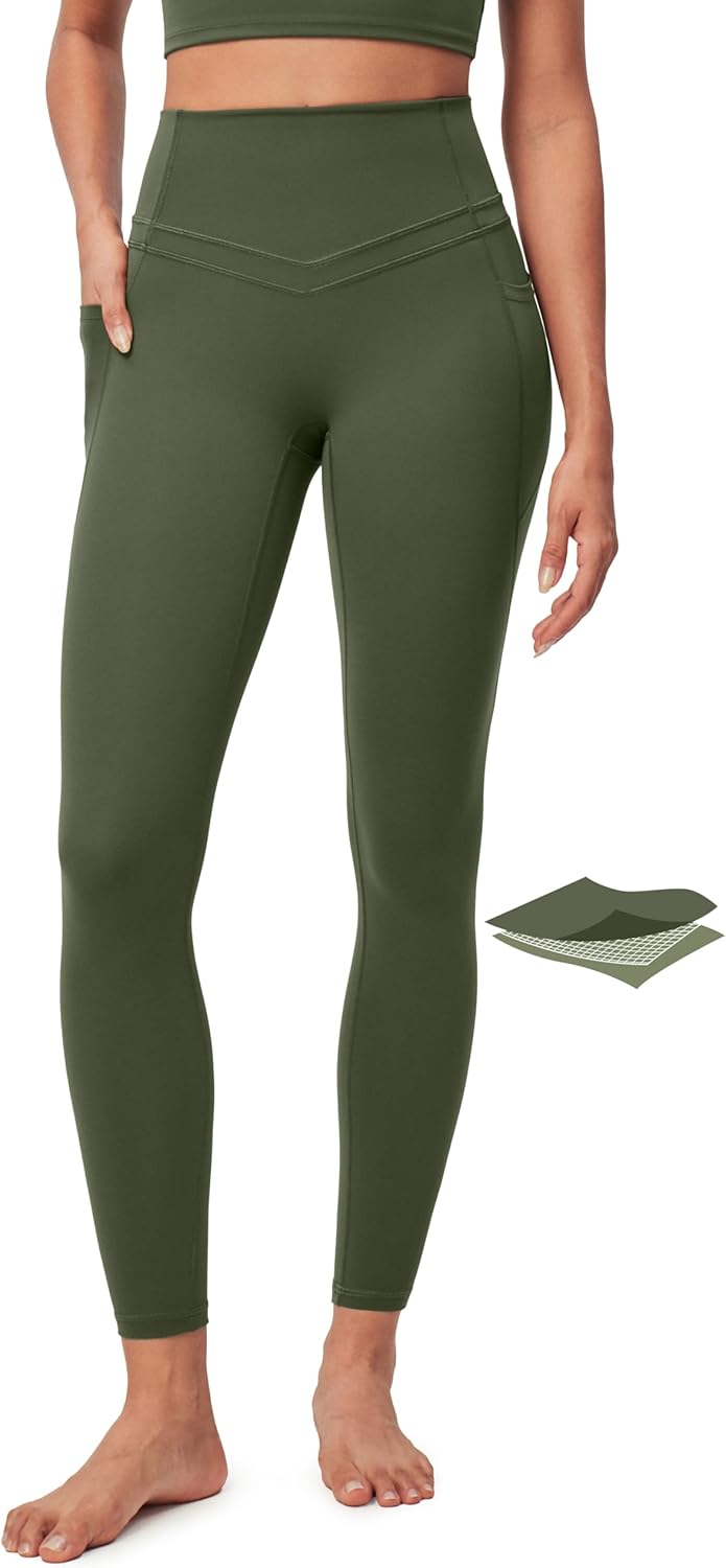 IUGA Compression Leggings with Pockets for Women Tummy Control