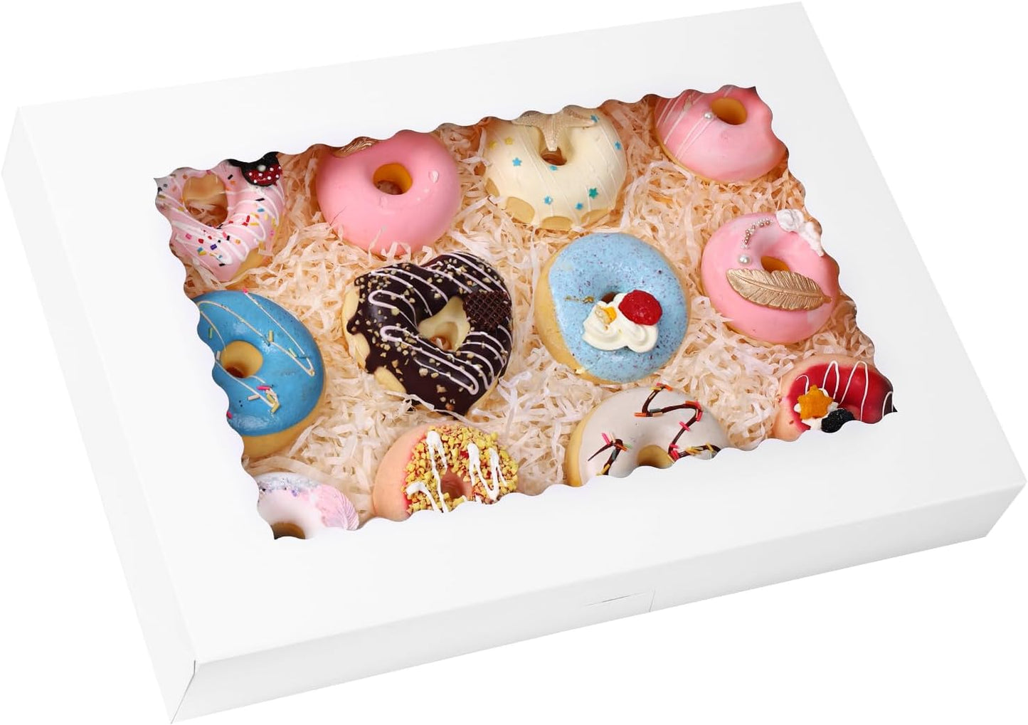 Moretoes 30pcs Auto-Popup Bakery Boxes with Window for Pastries