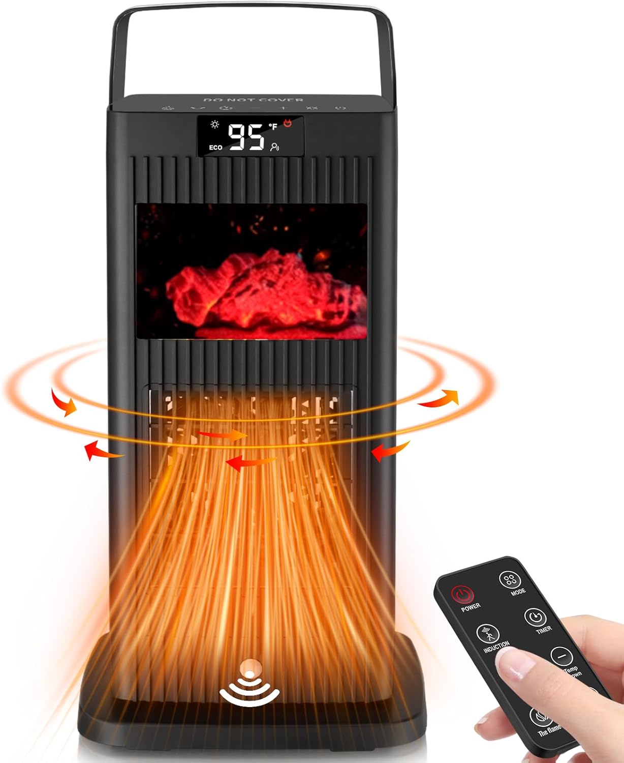 Infrared Portable Heater: Fast, Flame Effect, 1500W