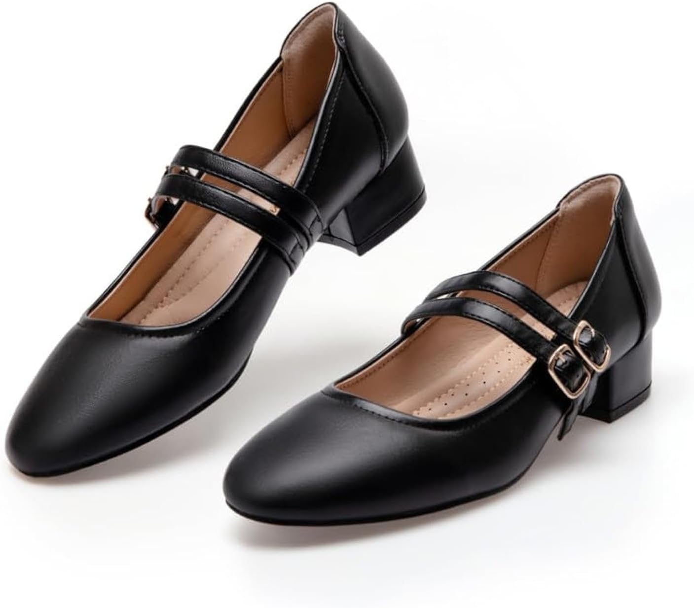 Mary Jane Shoes Women Low Heels Dressy Casual Pumps 2 Inch