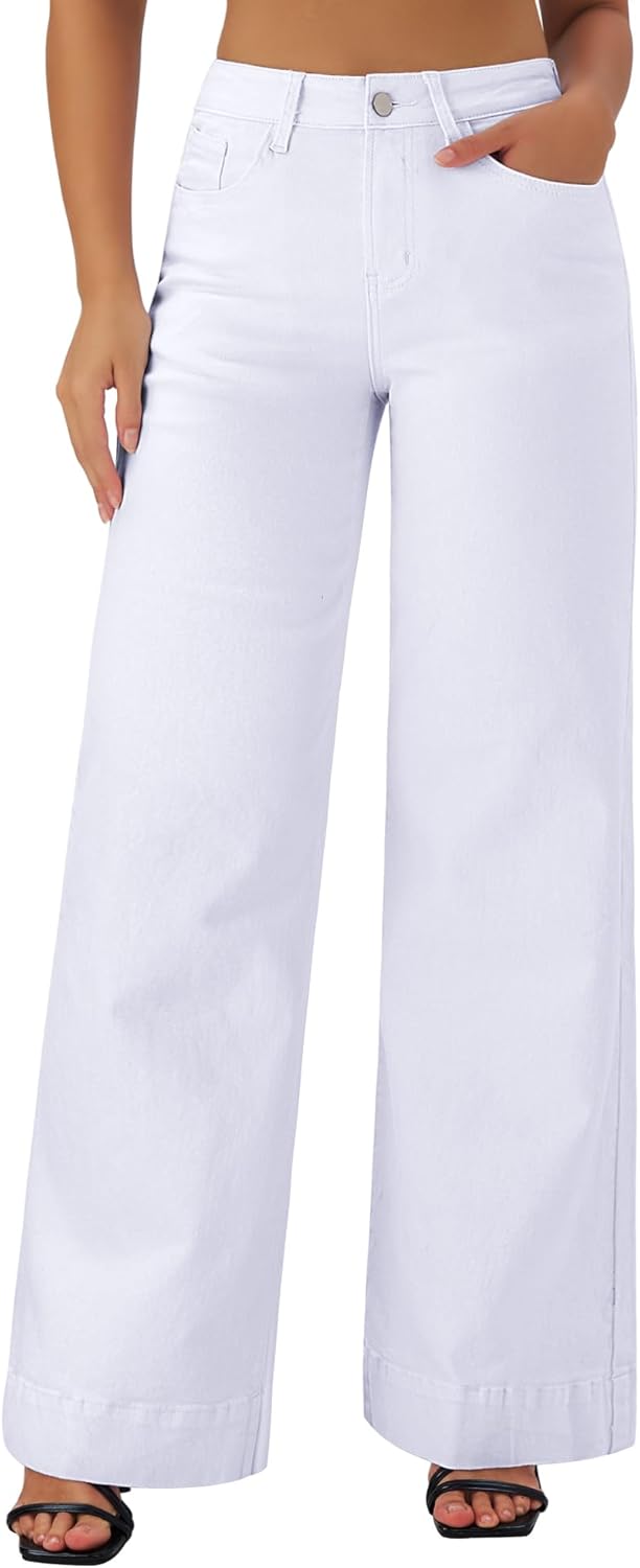 Roswear Women's High Waisted Wide Leg Jeans for Effortless Style