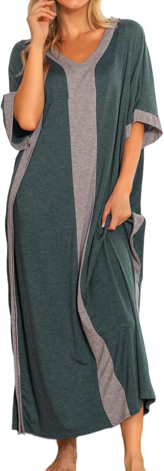 Bloggerlove Women Nightgowns Cotton Caftan House Dress Sleepwear