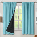 100% Blackout Curtains 63 in Length Aqua - Full Room Darkening Panels