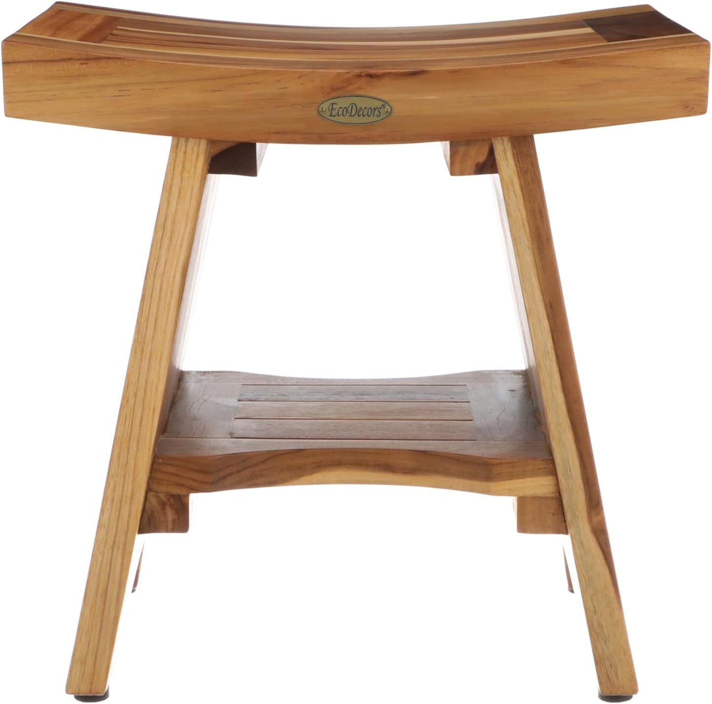 EcoDecors Serenity Teak Wood Shower Bench for Safety & Comfort