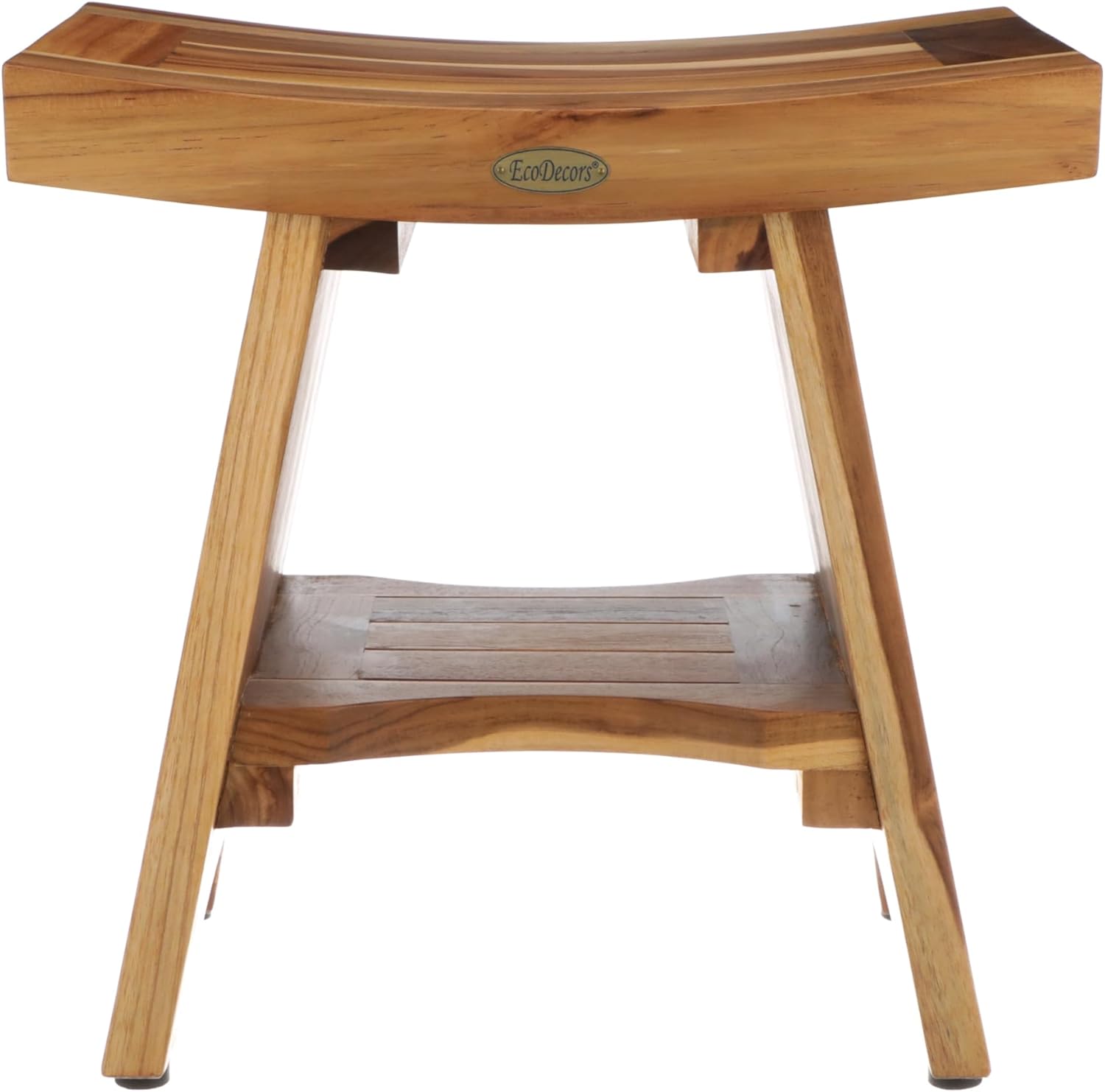 EcoDecors Serenity Teak Wood Shower Bench for Safety & Comfort