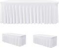 White 4ft Spandex Tablecloth 2 Pack - Floor-Length Fitted Skirts