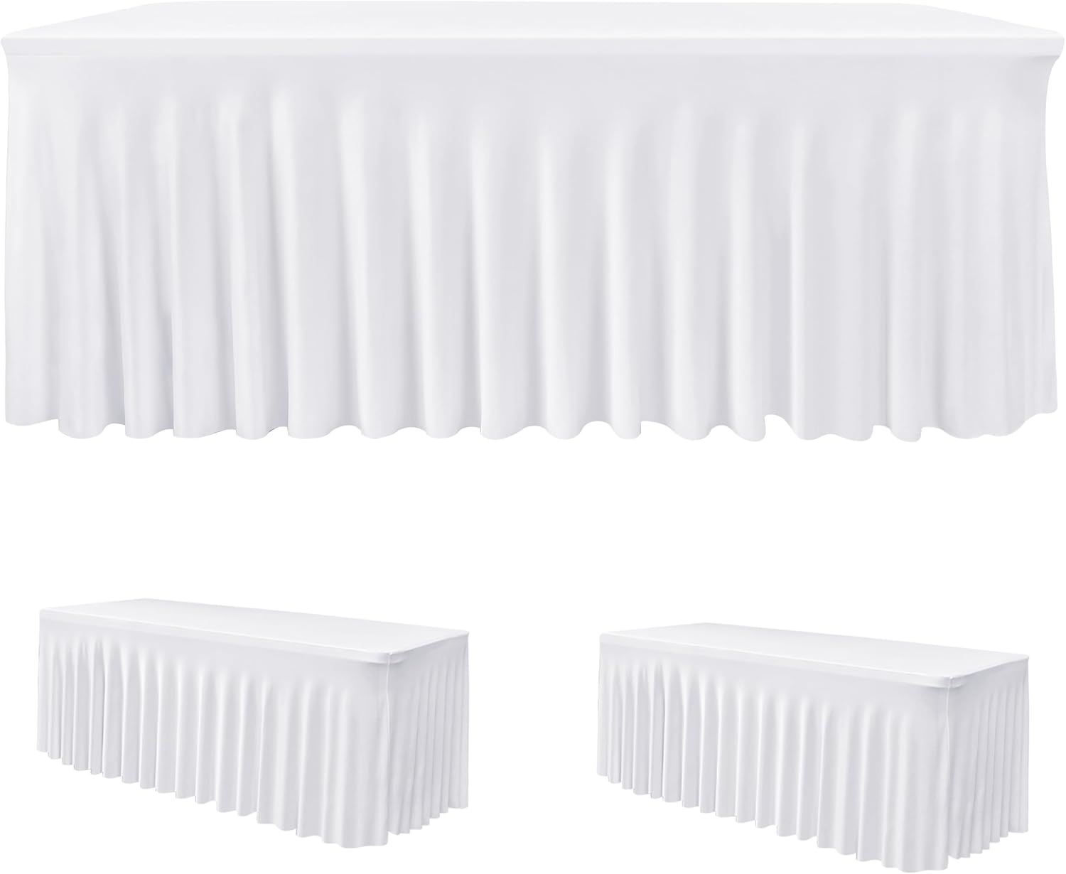 Fitted Stretch Rectangular Table Skirts for Elegant Events