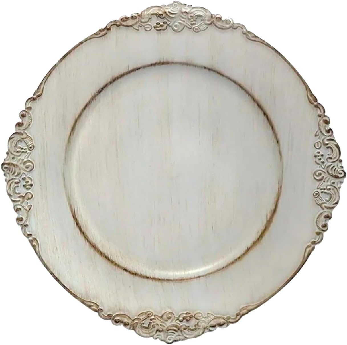 Fancy Antique Grey Charger Plates - Durable 13 Set