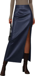 PRETTYGARDEN Faux Leather High Waisted Maxi Pencil Skirt - Chic Fit