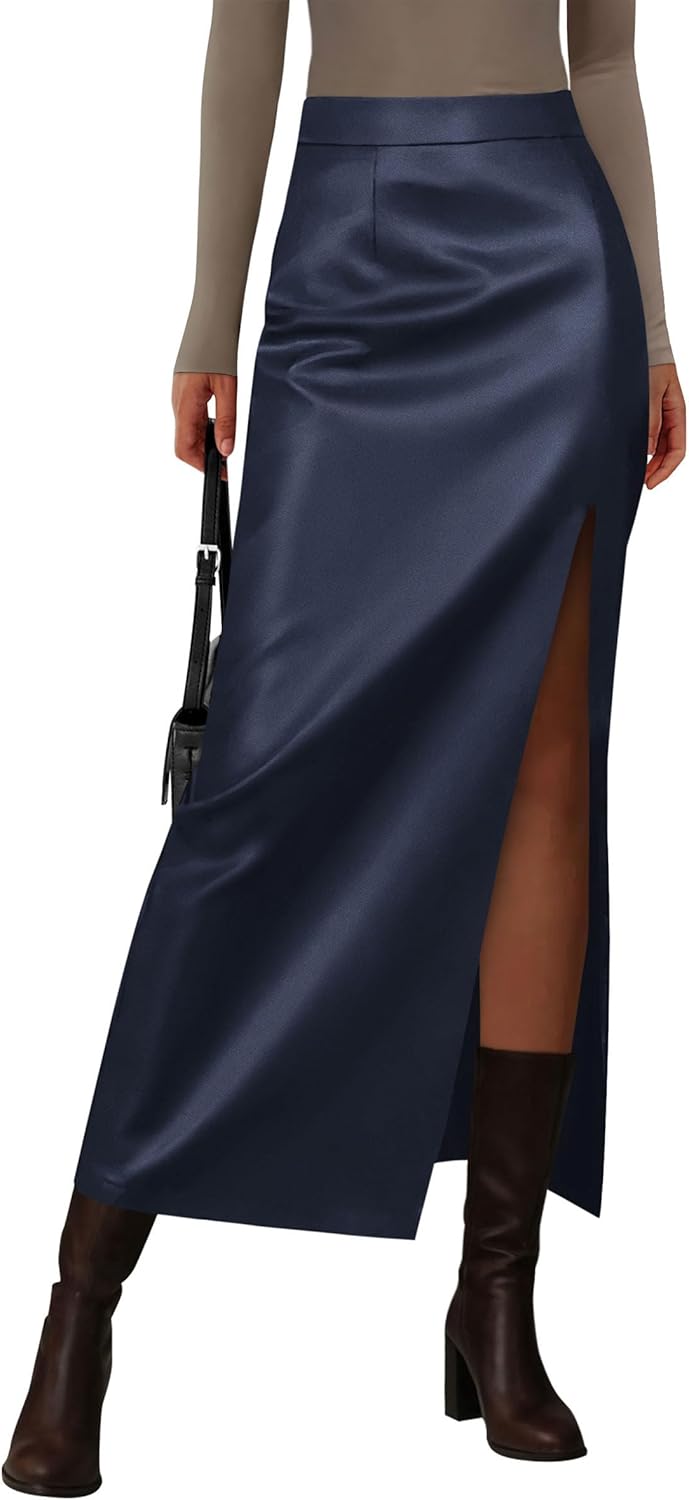 PRETTYGARDEN Womens Faux Leather Skirt for Chic Fall Fashion