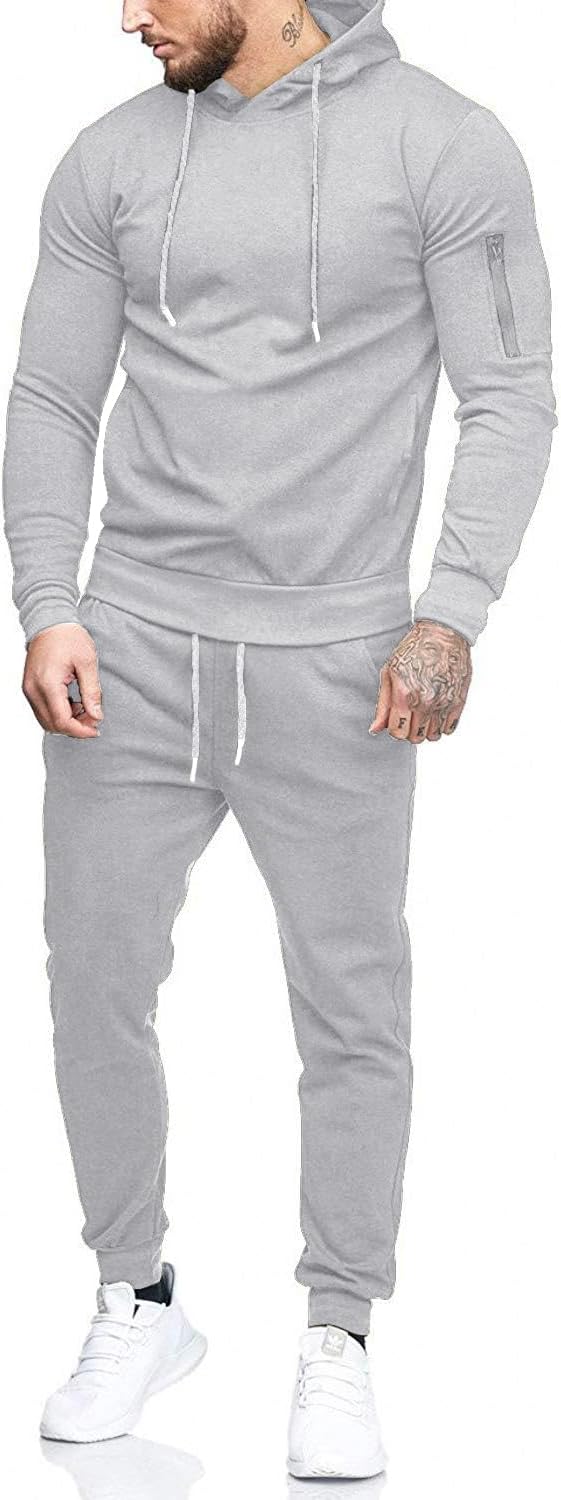 COOFANDY Men's Tracksuit 2 Piece Hooded Athletic Sweatsuit Set