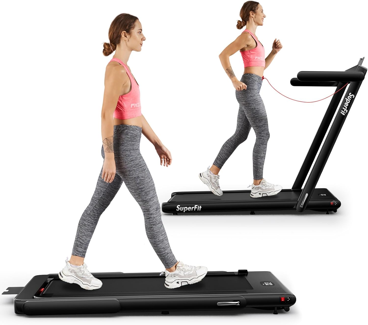 Goplus 2-in-1 Folding Treadmill: Space-Saving Superfit