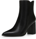 Athlefit Women's Heeled Ankle Boots Pointed Toe Block Heel - Stylish