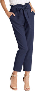 GRACE KARIN Women's Paper Bag Waist Pants Slim Fit Pencil Pants