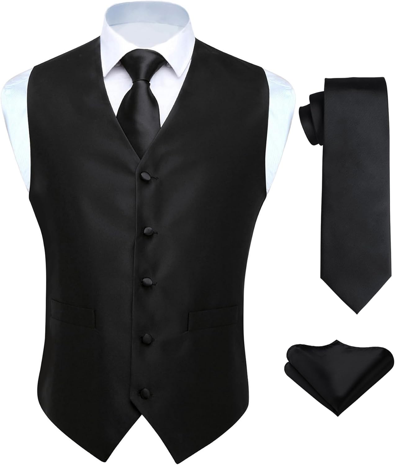 HISDERN V3-01 Men's 3PCS Formal Vest Set for Weddings & Parties