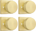 Brushed Gold Dummy Door Knobs - 4 Pack Half Brushed Brass No-Turning