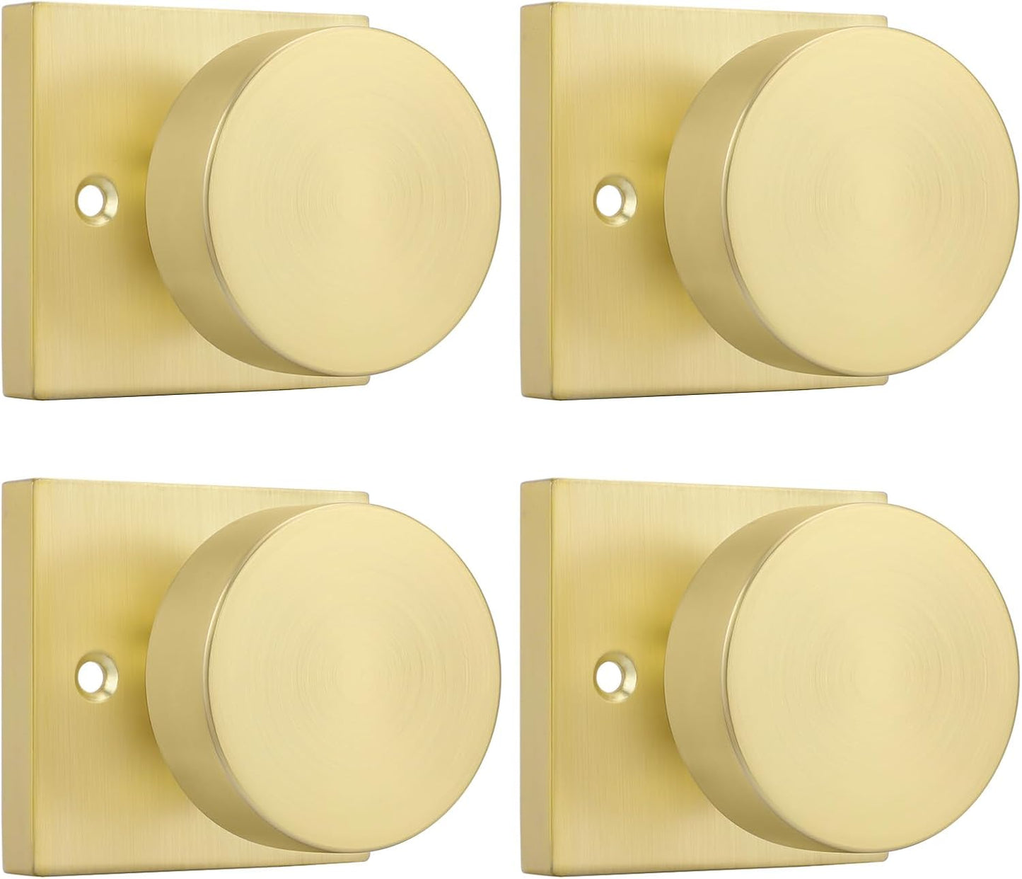 Haidms Brushed Gold Dummy Door Knobs for Closet Doors - 4 Pack