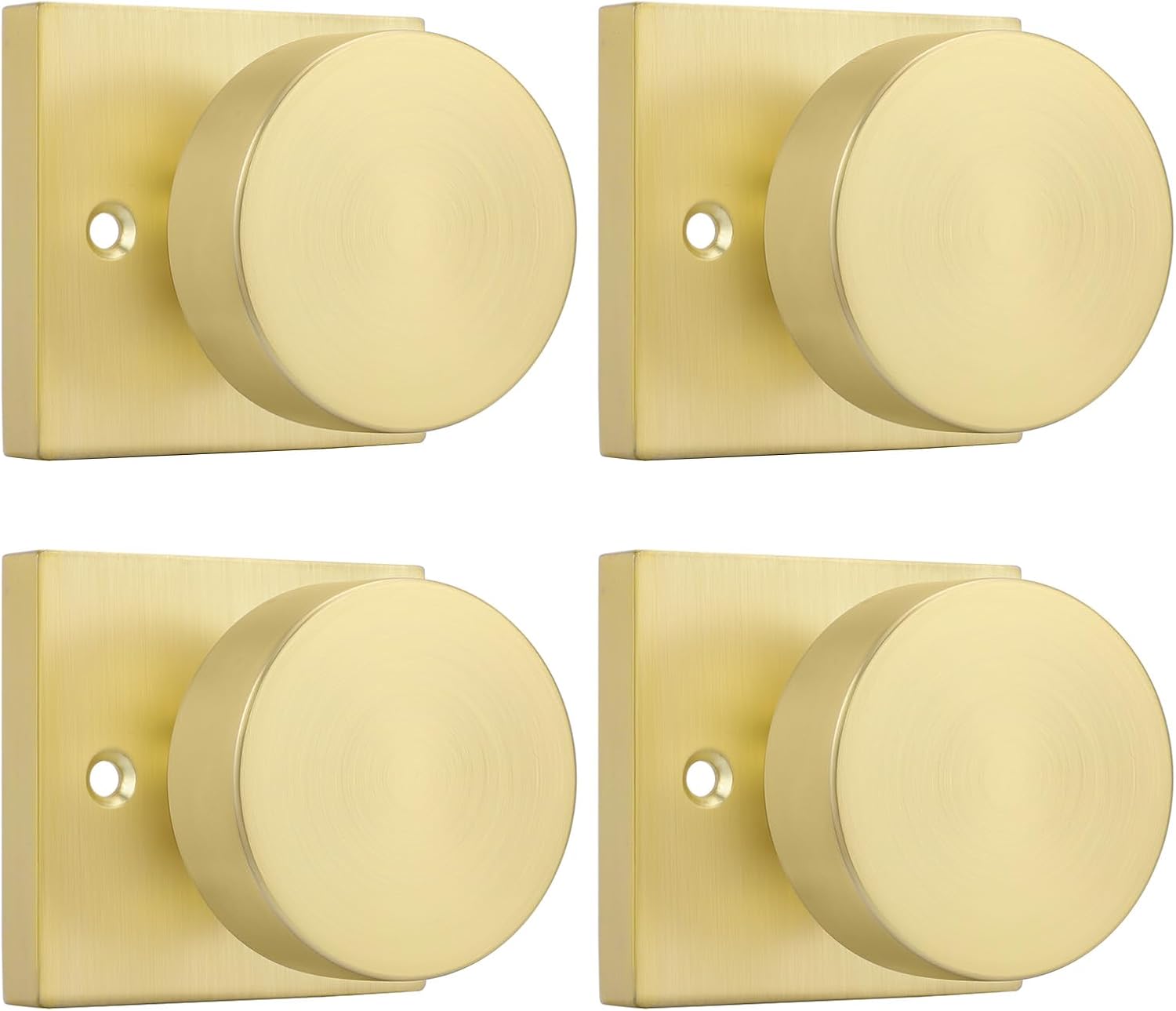 Haidms Brushed Gold Dummy Door Knobs for Closet Doors - 4 Pack