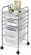 6 Drawer Rolling Storage Cart Organizer - Clear White Utility Cart