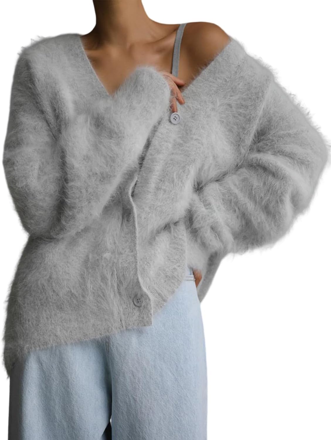 Yimoon Womens Fuzzy Cardigan Sweater for Trendy Comfort