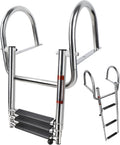 3 Step Pontoon Boat Ladder - Stainless Steel Rear Entry Ladder
