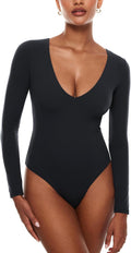 Women's Natrelax V Neck Long Sleeve Bodysuit - Smooth, Supportive Fit